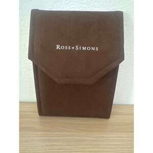 Ross Simons Jewelry Pouch Holder Bag case brown with box presentation case